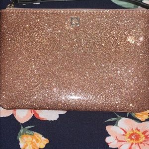 Kate Spade Rose Gold Glitter Wristlet Wallet bag